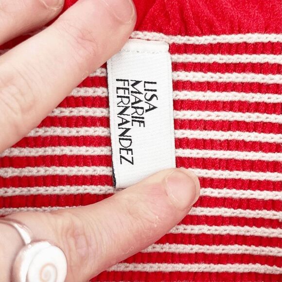 Lisa Marie Fernandez Bikini Top Women's Size 2 Red Smocked‎ Adjustable Straps - Picture 4 of 5